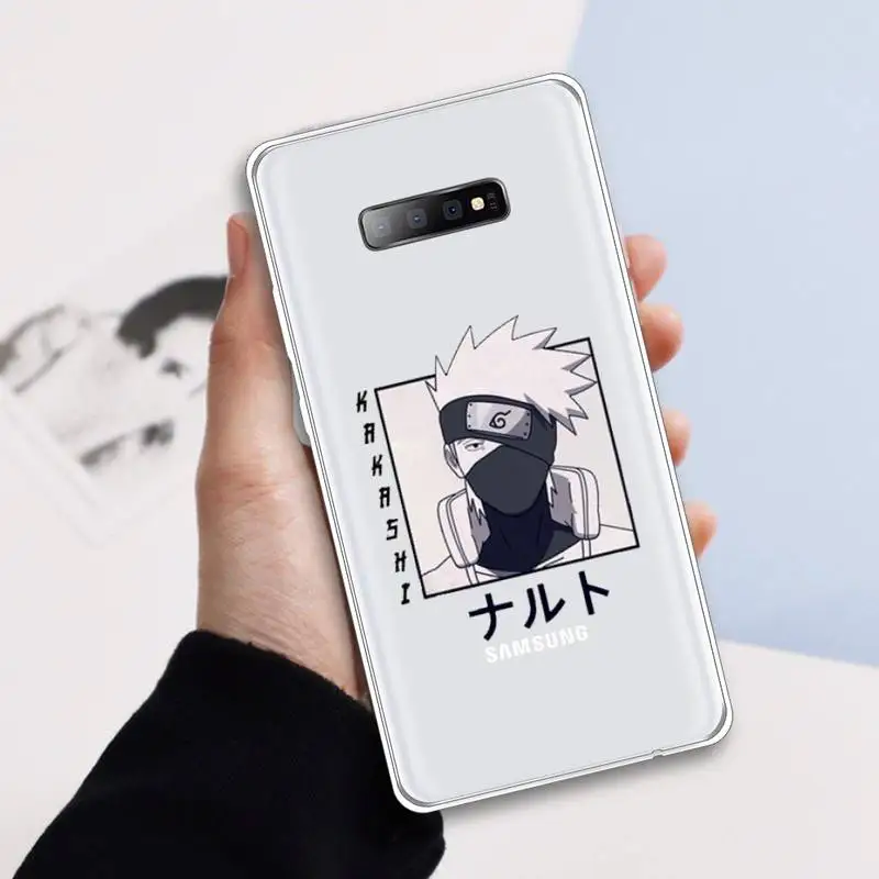 

Cute Japan Anime Naruto kakashi Phone Case Transparent For Samsung Galaxy S A 5 7 8 9 2015 20 edge plus 10 e lite 2019