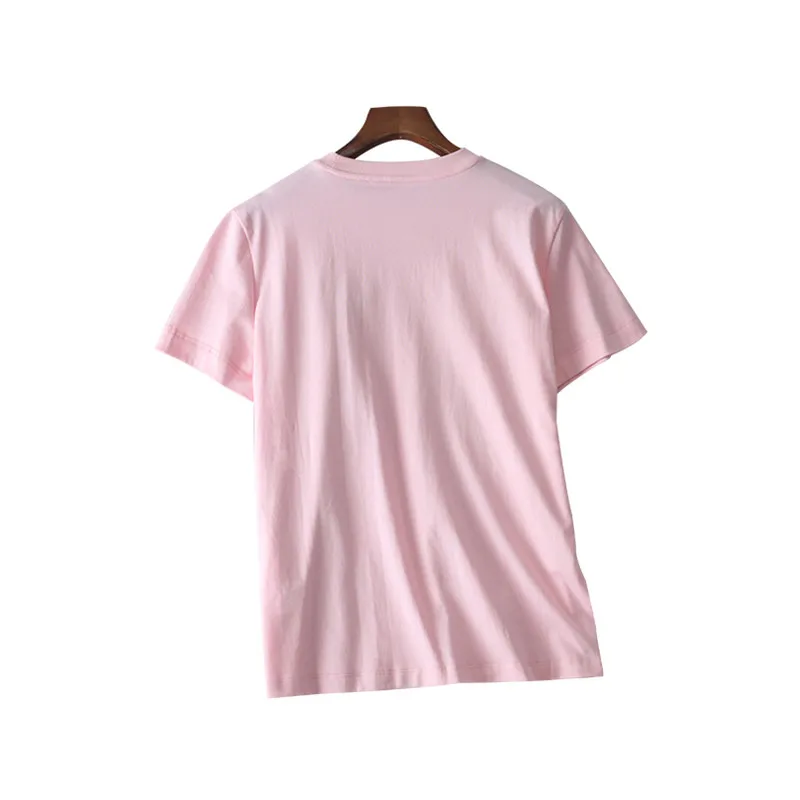 

Women's summer three-dimensional flower decoration short-sleeved T-shirt 2021 new round neck cotton fashion top brand clothesXL