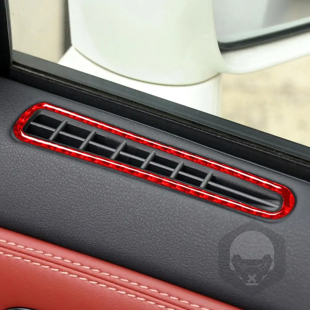 

Carbon Fiber 2Pcs Practical Interior Door Air Vent Panel Trim UV-proof Panel Frame Sticker Eco-friendly