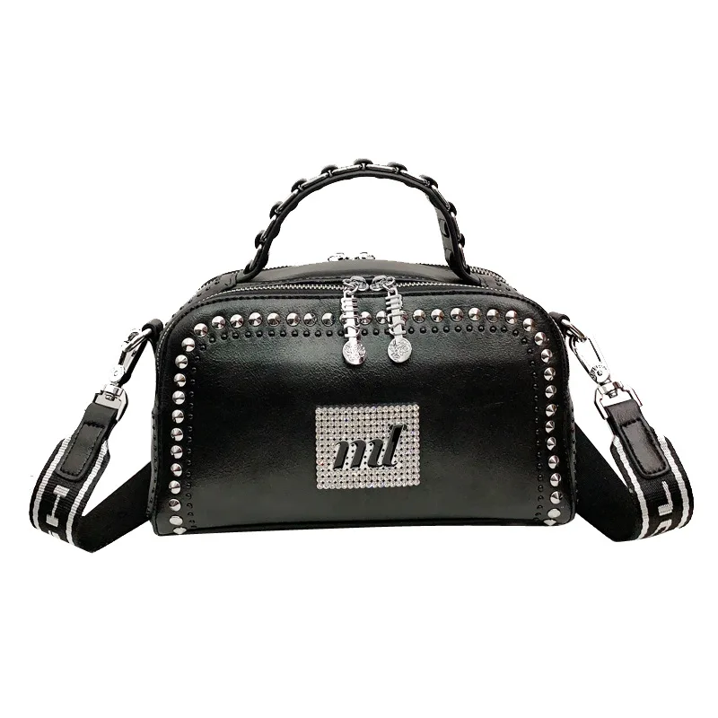 

Rivet Women Handbag 2020 New High Quality Pu Soft Leather Diamond All-match Fashionable One-shoulder Diagonal Cross Body Bags