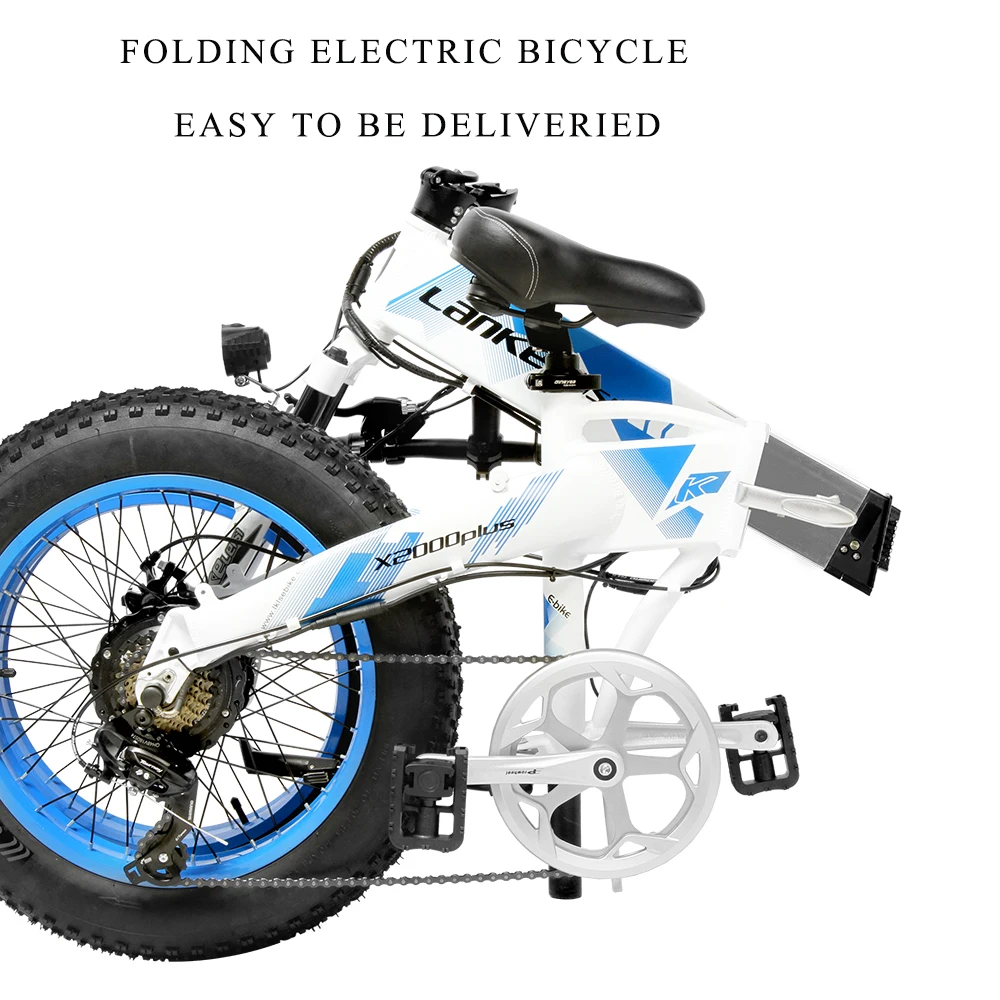 Verkauf (EU Lager) Lankeleisi X2000plus Mini Ebike 500W 20*4,0 Fett Reifen Elektrische Fahrrad 48V 10,4 Ah Batterie Elektrische Fahrrad Städtischen Ebike