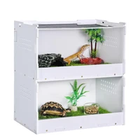 30 x 21 x 32 5cm reptile breeding box double layer feeding box for spider lizard frog cricket turtle feeding box acrylic