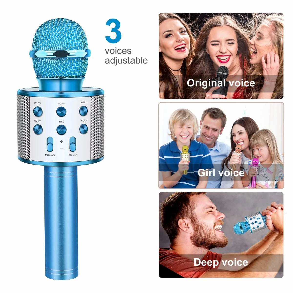 

Wireless Bluetooth Karaoke Microphone Handheld Karaoke Mic Audio for Children Musical Stage Toy Music Singing Speaker Kids Gift