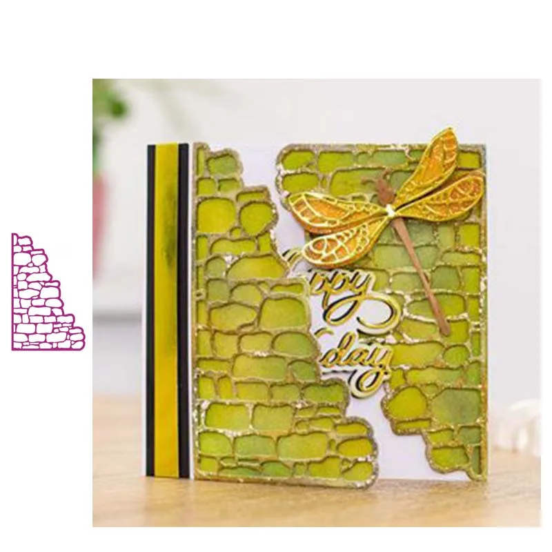 

JC Stone Wall Background Metal Cutting Dies for Scrapbooking Stencil Handmade Paper Card Make Model Craft Mold Decor Dies Cut