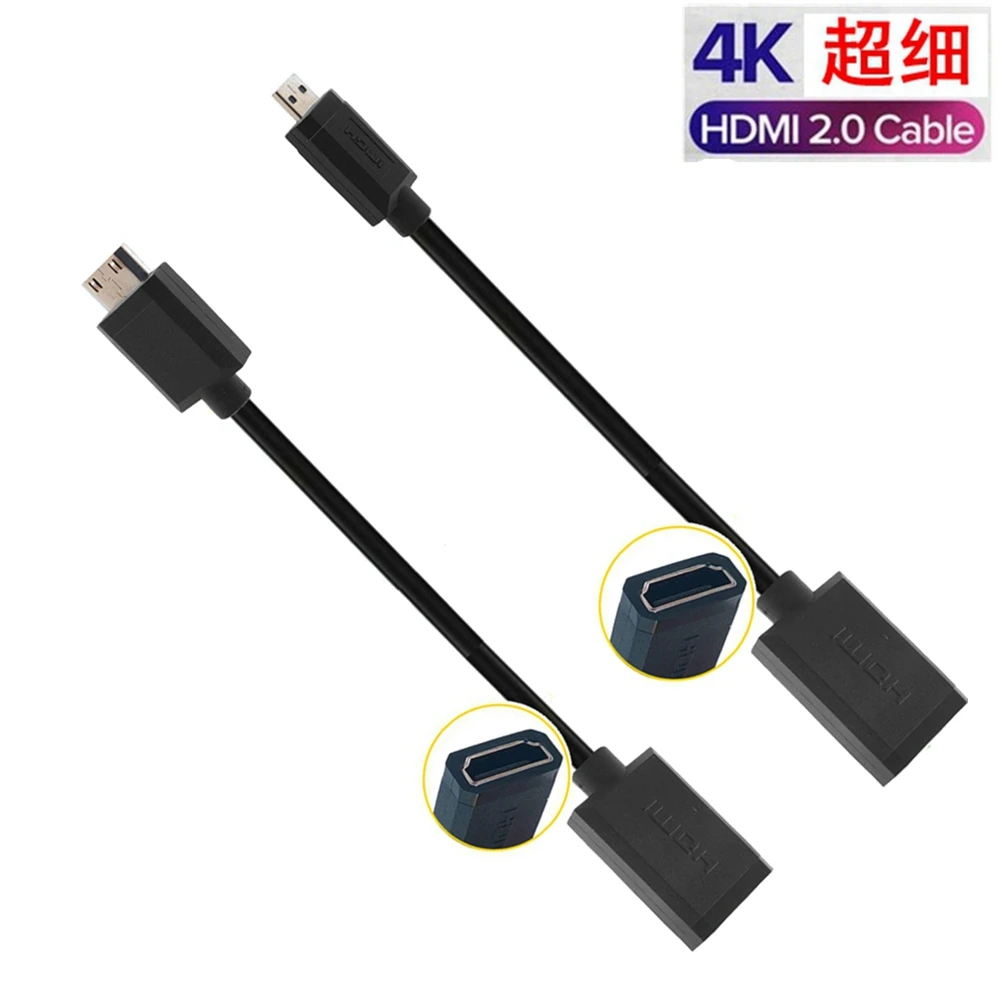 

0,1 M OD 3,0 4K mini micro stecker auf standard hdmi-совместимый женский кабель высокой четкости große zu kleinen stecker konverter k