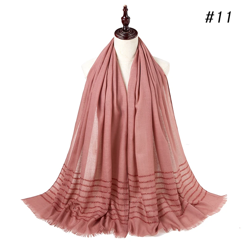 Plain Shimmer maxi cotton scarf hijab solid Fringed shawls glitter muslim long muslim head wrap turbans scarves/scarf 10PCS/LOT