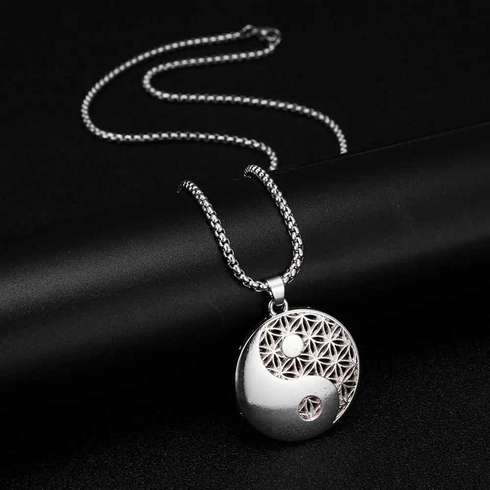 Fishhook Золотой цвет Инь Ян кулон ожерелье даосский сверхъестественный символ