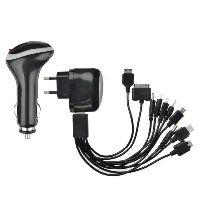 Устройство зарядное NEW GALAXY USB 10 в 1 12/24В/сетевое 220В 1А 17x11см пластик|Кабели адаптеры