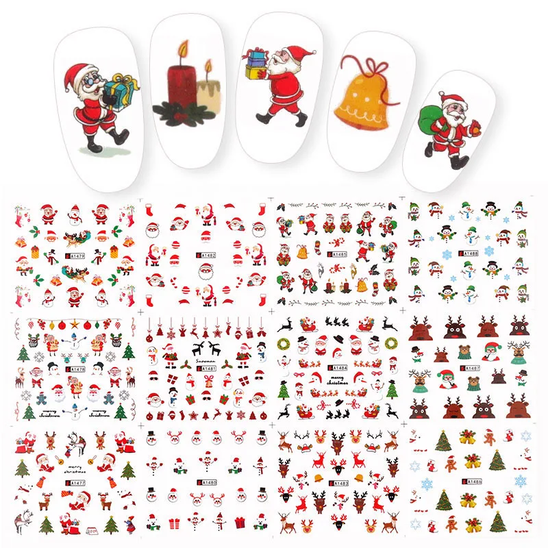 1 Набор Новинка зимний дизайн цветные вспышки Рождественские наклейки слайд для