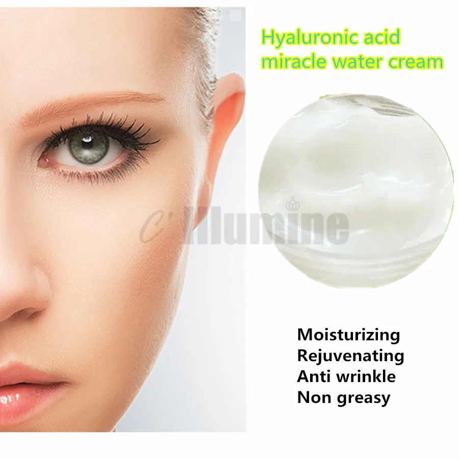 Hyaluronic Acid Miracle Water Cream Water Condensation Moisturizing Rejuvenating Anti Wrinkle Non Greasy Cosmetics OEM 1kg