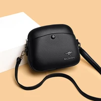fashion daily use card holder mini messenger retro women lychee pattern pure color shoulder handbag small round crossbody bag