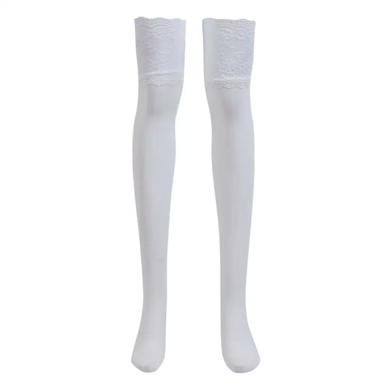 Женские сексуальные непрозрачные трикотажные чулки выше колена кружевные