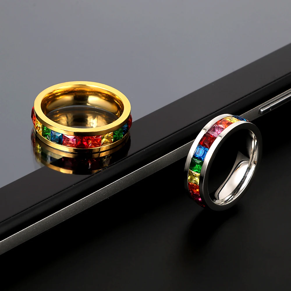 Новое поступление кольцо из нержавеющей стали с цирконом для мужчин и женщин