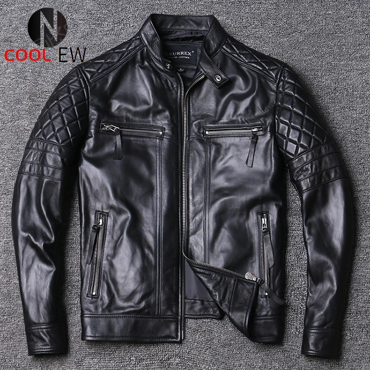 

Free shipping.New arrival.soft and thin leather Jacket,men slim genuine leather coat.classic motor biker sheepskin clothes.sales