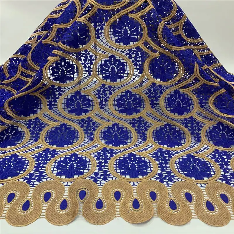 

5 Yards African Mesh Cord Lace Fabric 2020 High Quality Embroidered With Beads Nigerian Lace Fabric For Wedding Dress! ZQFN11265