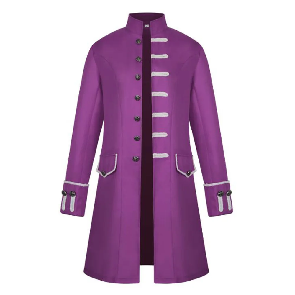 Gothic Men Jackets Black Single-Breasted Buttons Vintage Pirate Cosplay Coat Male Long Sleeve Renaissance Jacket | Мужская одежда