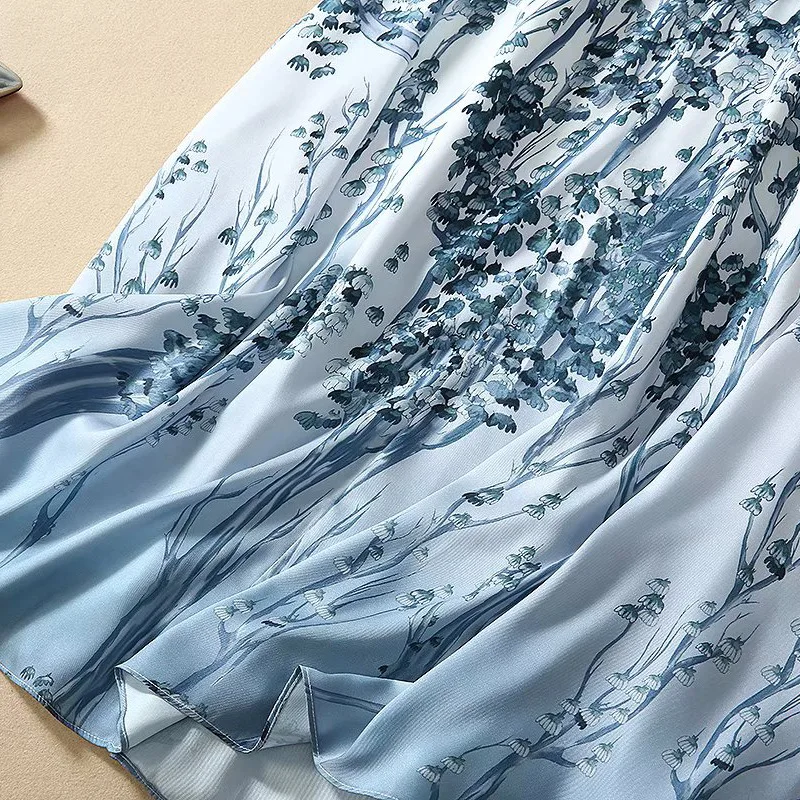 

Dress Elegant Long 2021 Spring Summer Party Vestidos Special Occasion Women O-Neck Vintage Floral Print Long Maxi Dress Beach