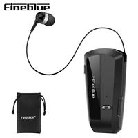 newest fineblue f990 wireless bluetooth earphones neck clip on telescopic type business sport stereo head phones vibration wear