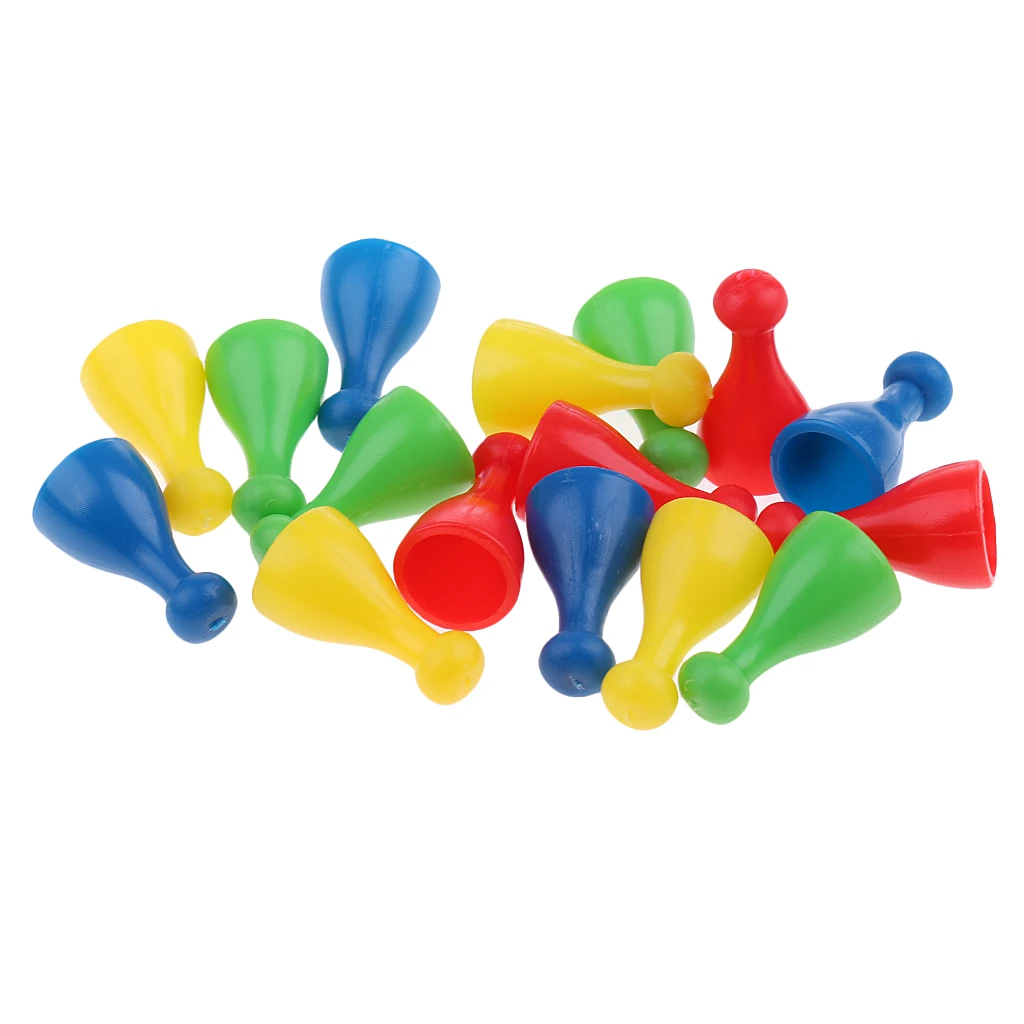 

16 lot Colorful Plastic Human Shape Chess Pawn Pieces Board Card Game Halma