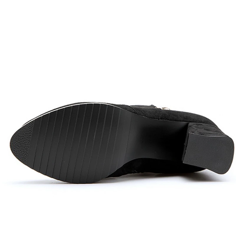 Ботильоны на высоком каблуке Женская Осенняя модная обувь квадратном элегантные