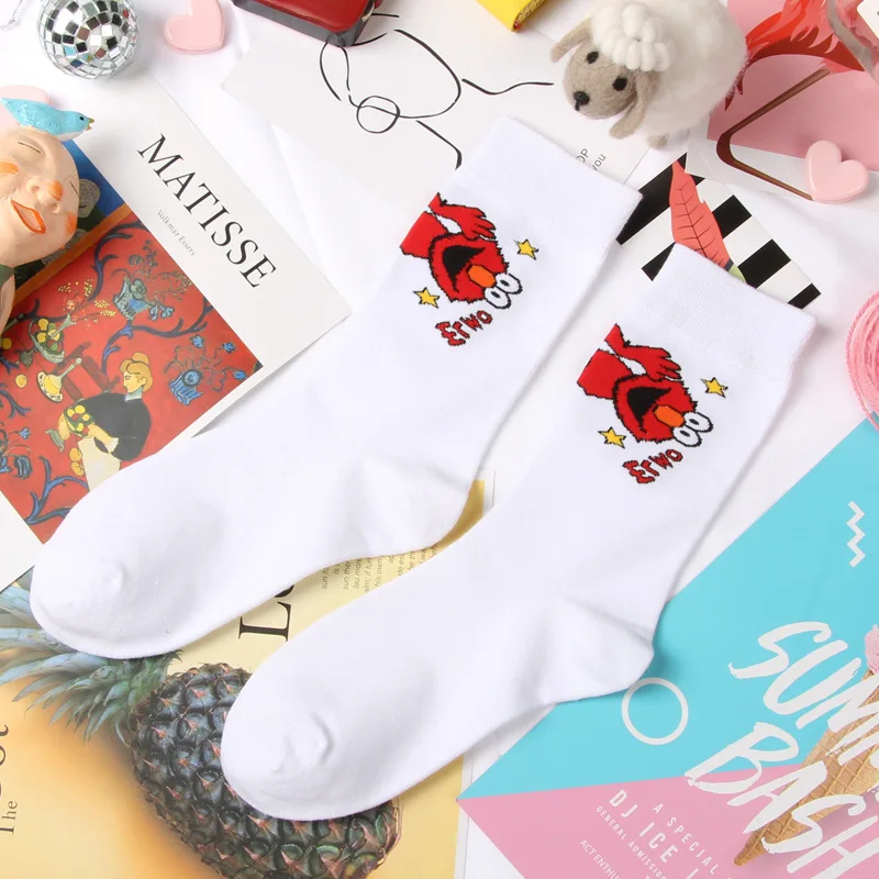 Женские носки забавные хлопковые для девочек уличная одежда Мультяшные короткие