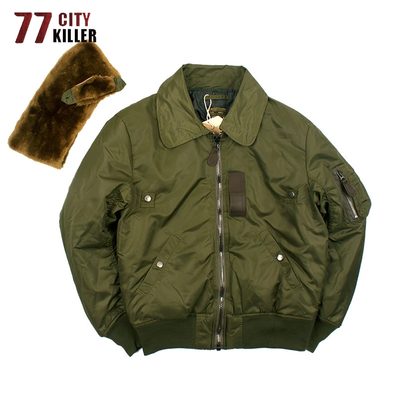 Мужская зимняя куртка-бомбер 77City Killer плотная теплая ветровка куртки Air Force