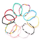 Браслеты на ногу ручной работы из бисера для женщин и девушек, браслеты на лодыжку из разноцветных бусин в стиле бохо, эластичные браслеты на ногу