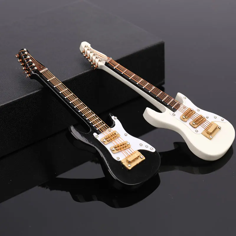 1 set mini elektrische gitarre modell miniatur dekoration musical instrumente mit fall und stehen free global shipping