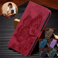 butterfly leather phone case for samsung galaxy a22 5g coque a 22 a226 sm a226b card holder hasp wallet bag flip cover etui