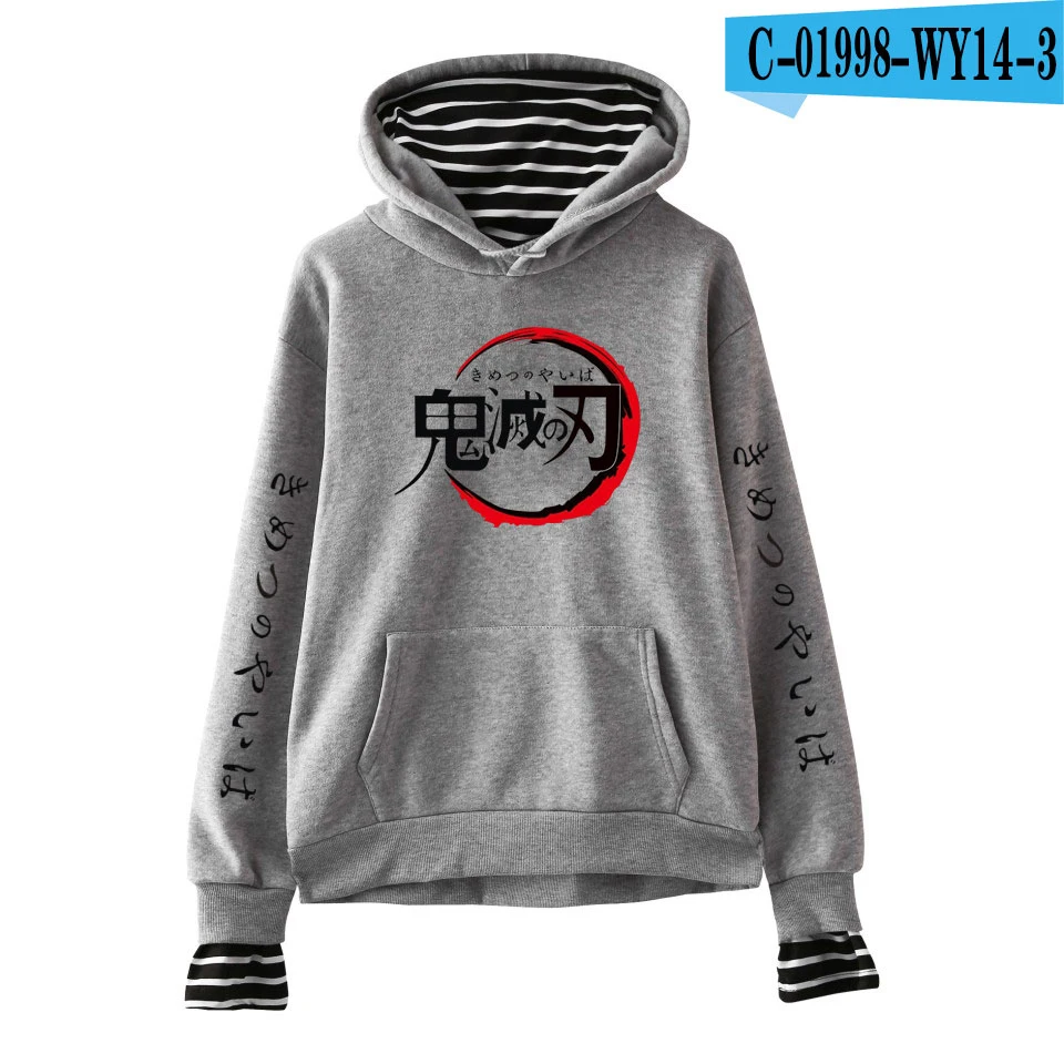 

Demon Slayer Women's New Print Fashion Fake Two-piece Clothes Women's Fashion Hooded Clothes Trend pullovers Sweatshirts
