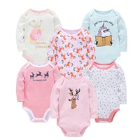 2021 baby girls clothes 6 pcslot pour nouveaux cotton long sleeve girl bodysuit 0 24 months newborn boys clothing toddler