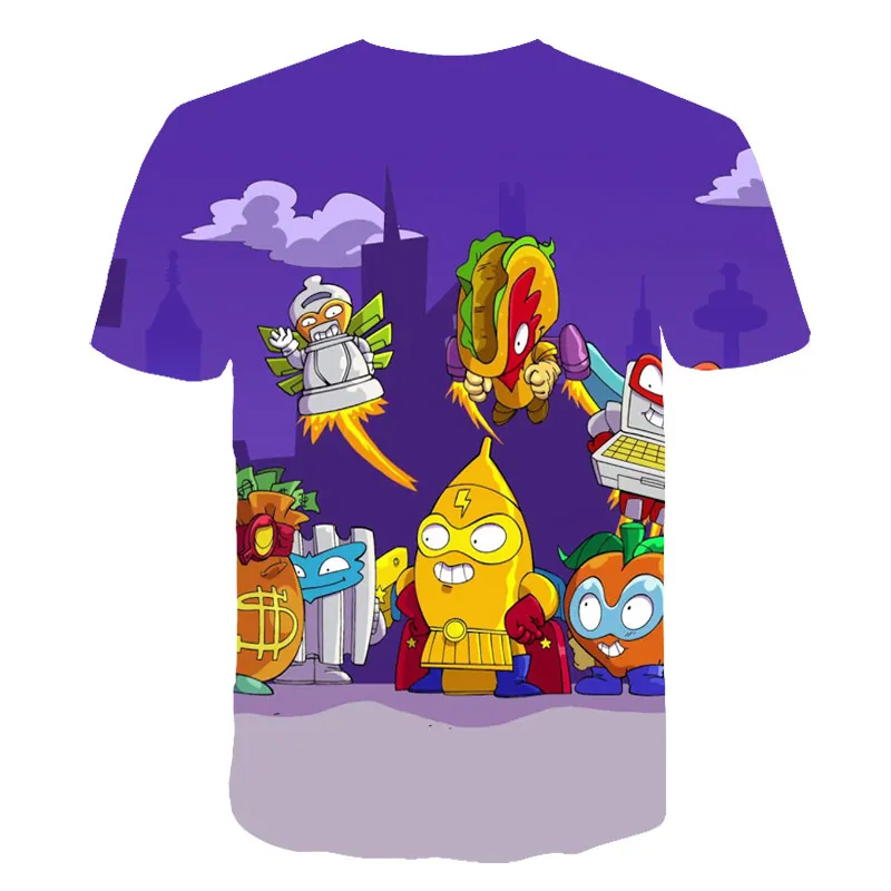 

Boys Girls Children Casual Fashion T-shirts 3D Print Cartoon Superzings T shirt Boys Street Wear All-match Cute Fun O-Neck Tops