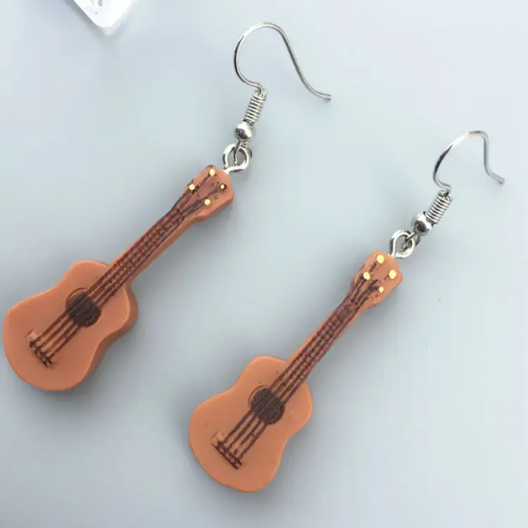 Модные музыкальные Музыкальные инструменты гитара серьги для женщин и девочек