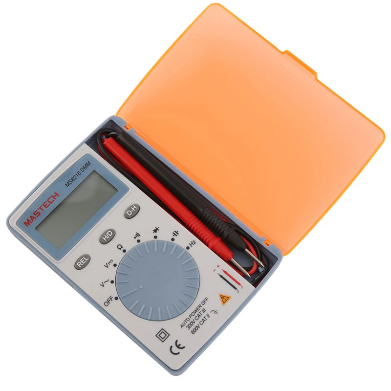 MASTECH MS8216 Мини цифровой мультиметр AC/DC напряжение 4000 отсчетов Автозапуск DMM тестер детектор с диодными данными ho