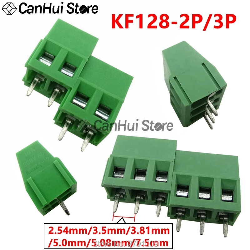 10 шт. KF128 3P4P5P6P7P8P9P10P12P14P16P 2PIN 2 54/3 5/3 81/3 96/5 0/5 08/7 5 мм Шаг печатной платы Винт терминалы