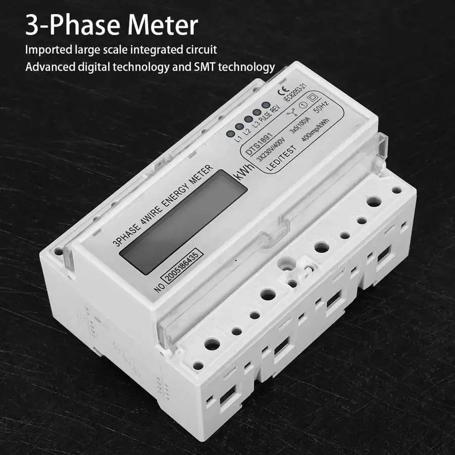 Точный Мощность 3 фазный метровый провод 7P ЖК дисплей рельс энергии метр мелкой