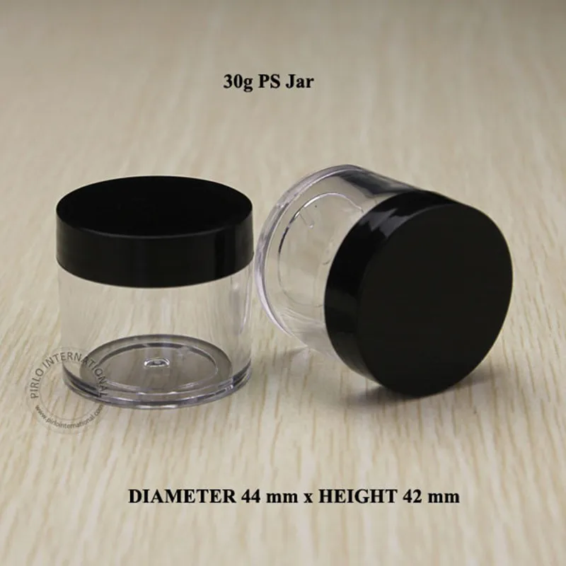 50 шт. пустые 30 г пластиковые банки для крема 1 унция Косметическая банка с черной