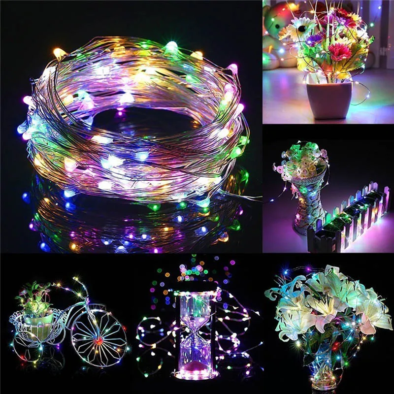 

10m 100 LED Solar String Light Fairy Garland Waterproof Copper Wire Light String Christmas wedding party decoration lighting