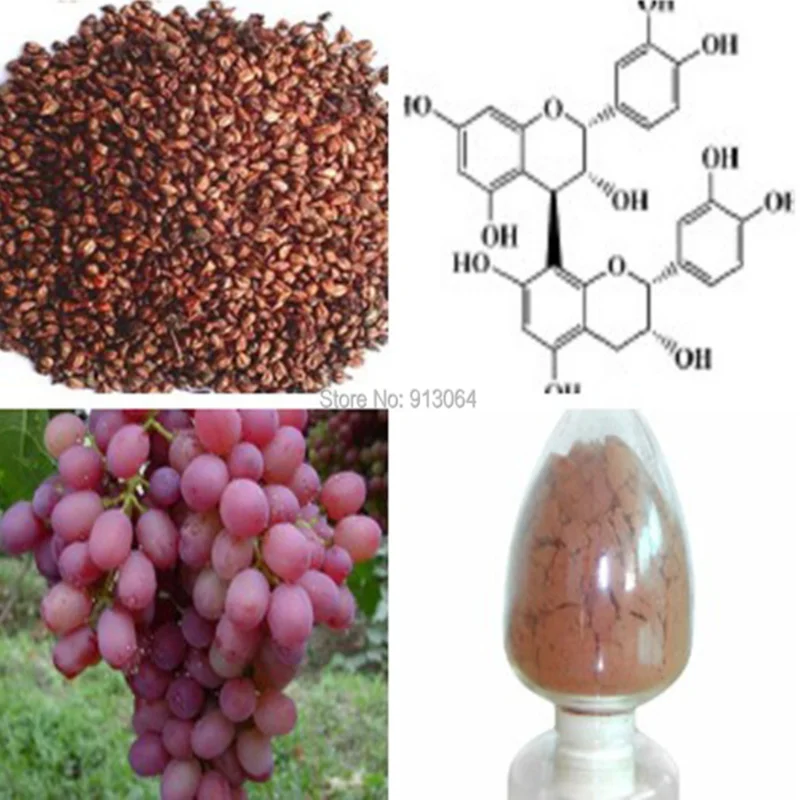 Bulk Packing 100Capsules Buy Three Get One Free Beauty Plant Extract Grape Seed p.e. 95%OPC Proanthocyanidins Anti-oxidation |