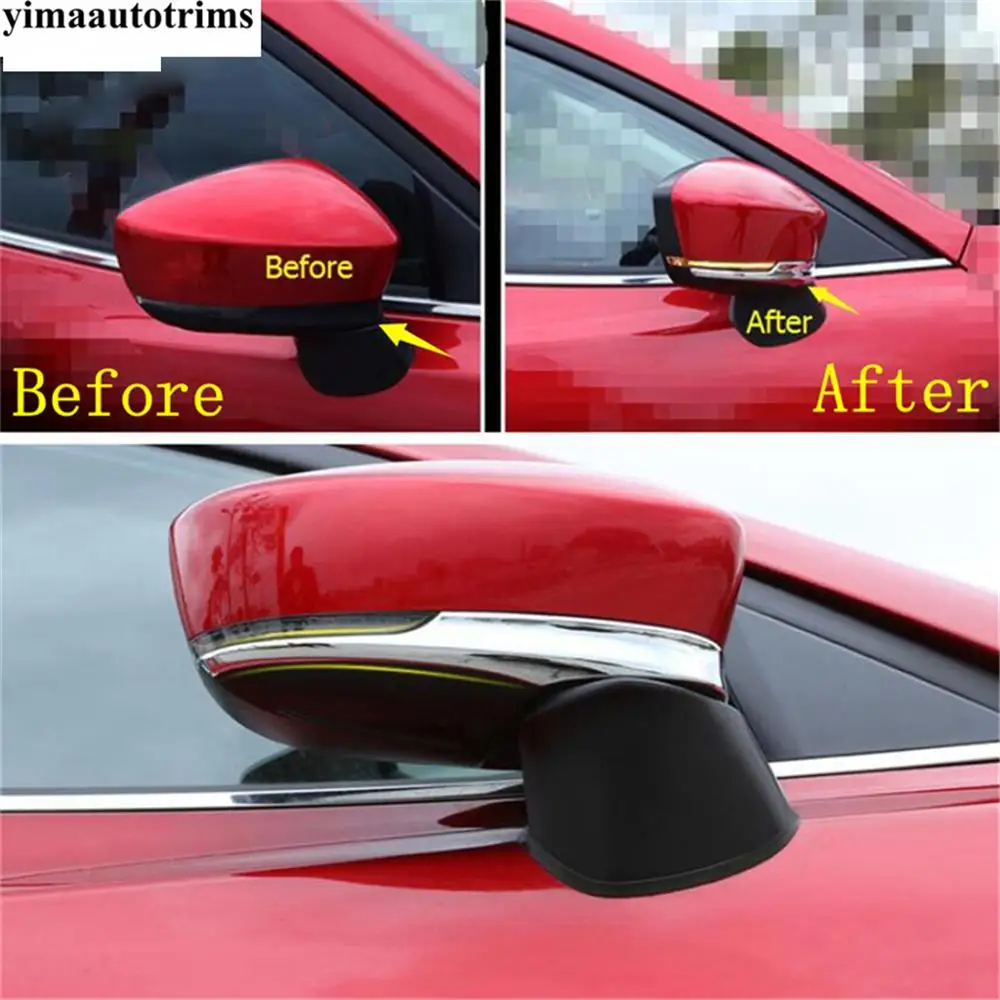 Chrome Front Rear Fog Light Lamp Door Handle Bowl Grille Strip Rearview Mirror Cover Trim For Mazda 3 2017 2018 Car Accessories - купить по