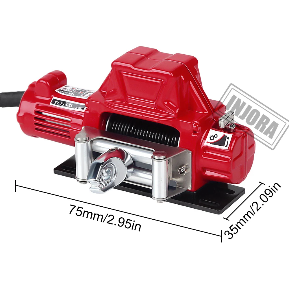 INJORA-Sistema de control remoto inal&aacute;mbrico para coche teledirigido, con cabrestante autom&aacute;tico de metal, 1:10, para Axial SCX10 90046, Traxxas TRX4, Redcat-3
