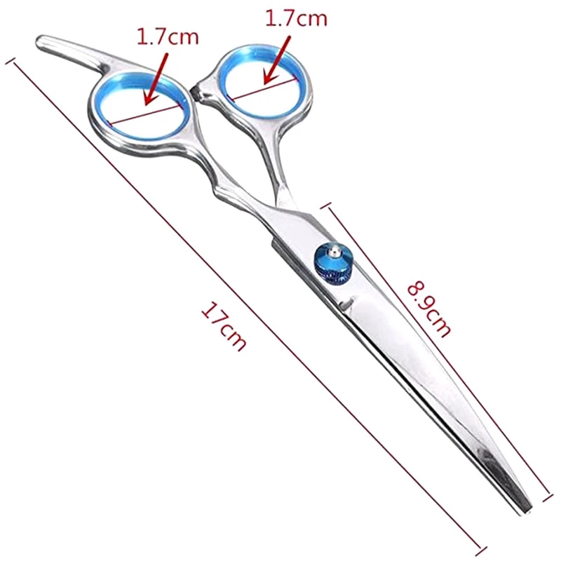 

6 Pieces Stainless Steel Pet Trimmer Kit Pet Grooming Scissors Set Hair
