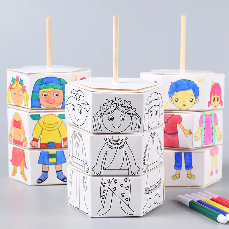 

2 Set Children's Handmade DIY Painting Toys Dress Up Watercolor Painting Toy Kid Graffiti Painting Hand Painting Material