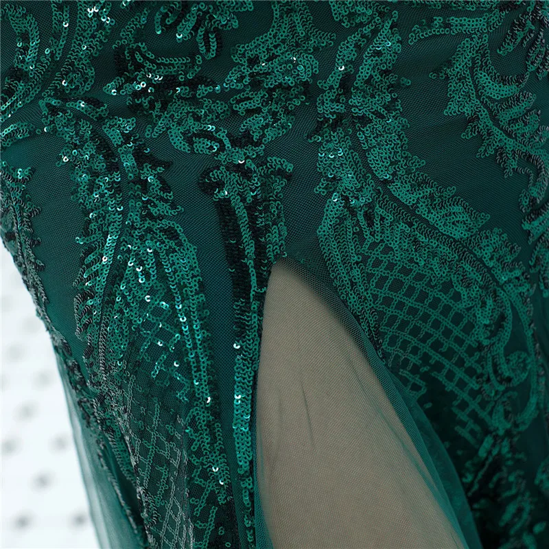 

Prom Dresses 2020 Women Long Sexy Sequin Sleeveless Evening Dress Split 4 Color Party Gown