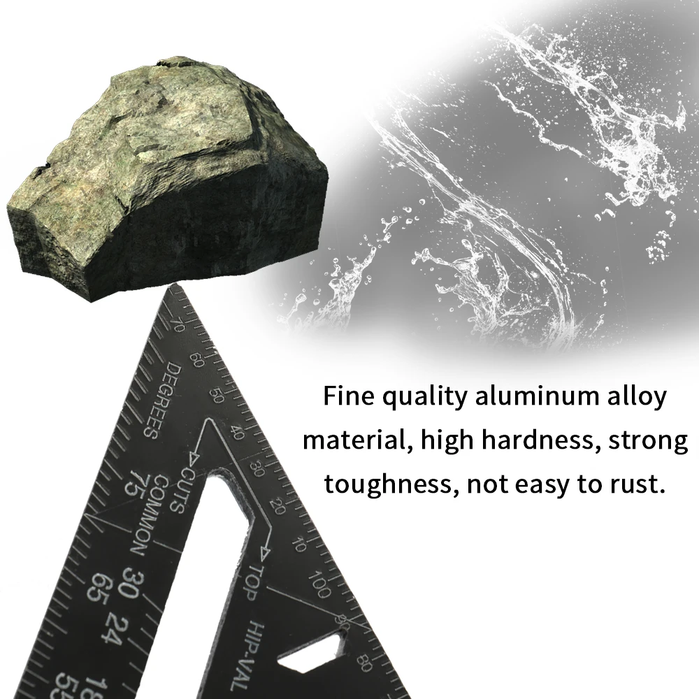 Квадратная черная Метрическая квадратная линейка из алюминиевого сплава