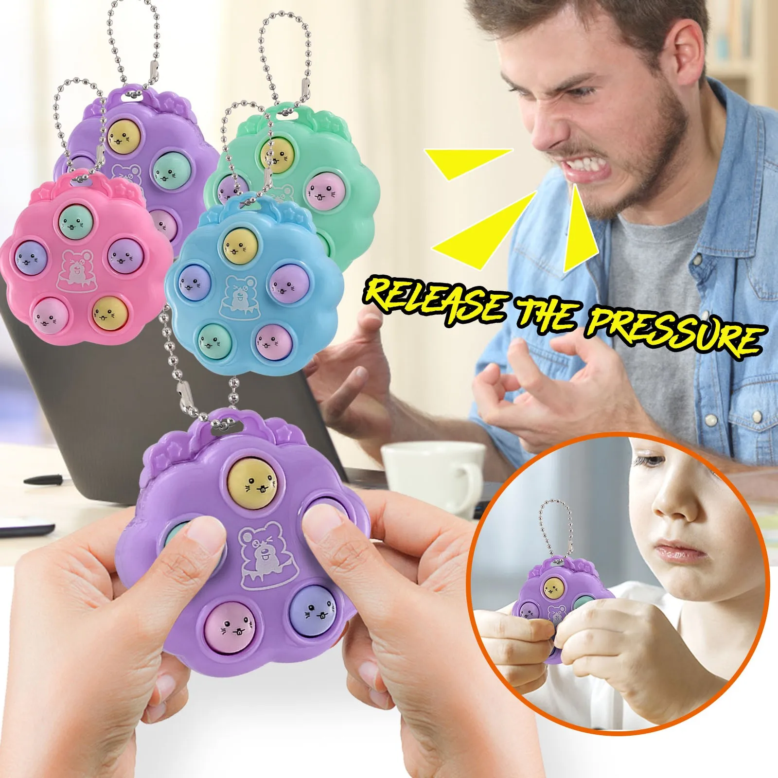 

Stress Toy Interactive Whack A-Gopher Game Fidget-Cube Fidget Toy, Stress And Anxiety Adult Child Stress Toys Decompression