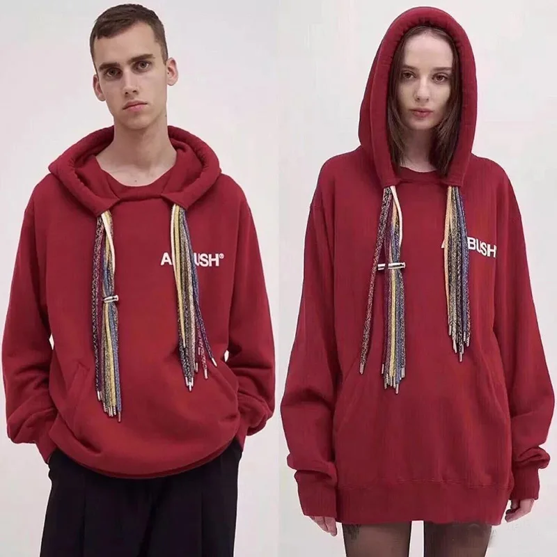 Хип хоп AMBUSH толстовки для мужчин и женщин черный белый красный серый пуловер