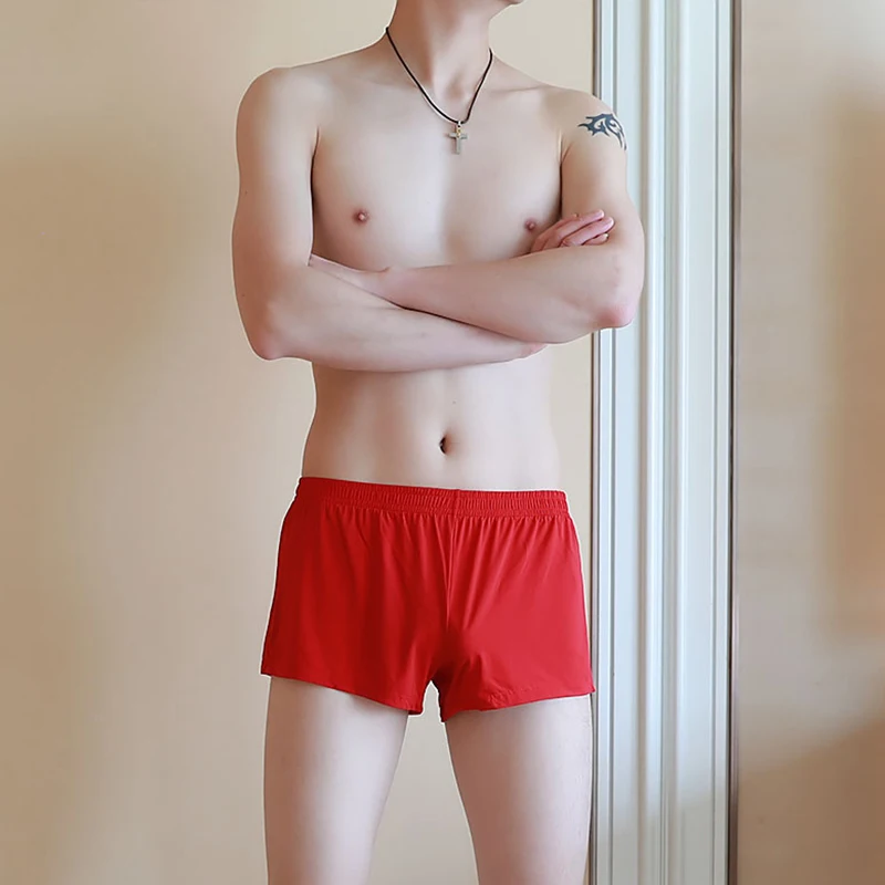 

Men's Panties Underpants Men Boxers Seamless Ice Silk Brifes Sexy Male Bulge Pouch Intimates Underwear Soft cueca Boxers homme