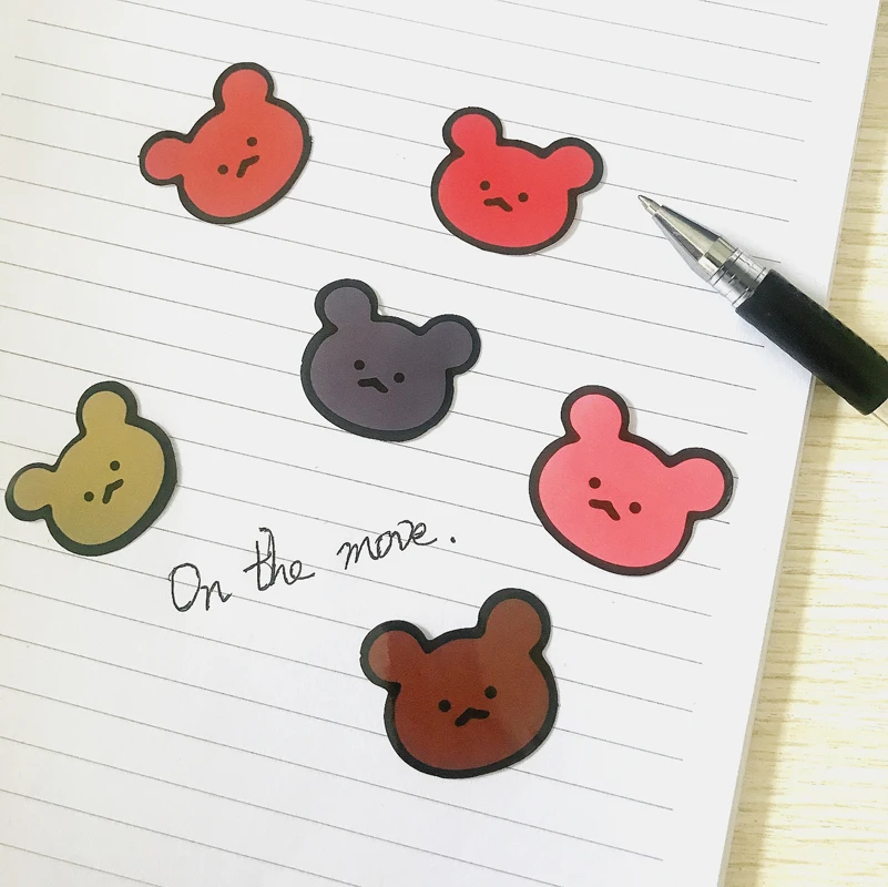 20 шт./компл. мультфильм милый медведь красочные наклейки в Корейском стиле Ins