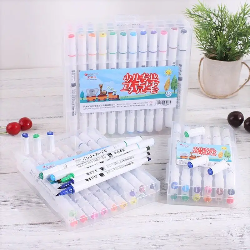 

Barrel mark pen schoolchildren triangle pole double students painting colour pen alcohol markers to suit box